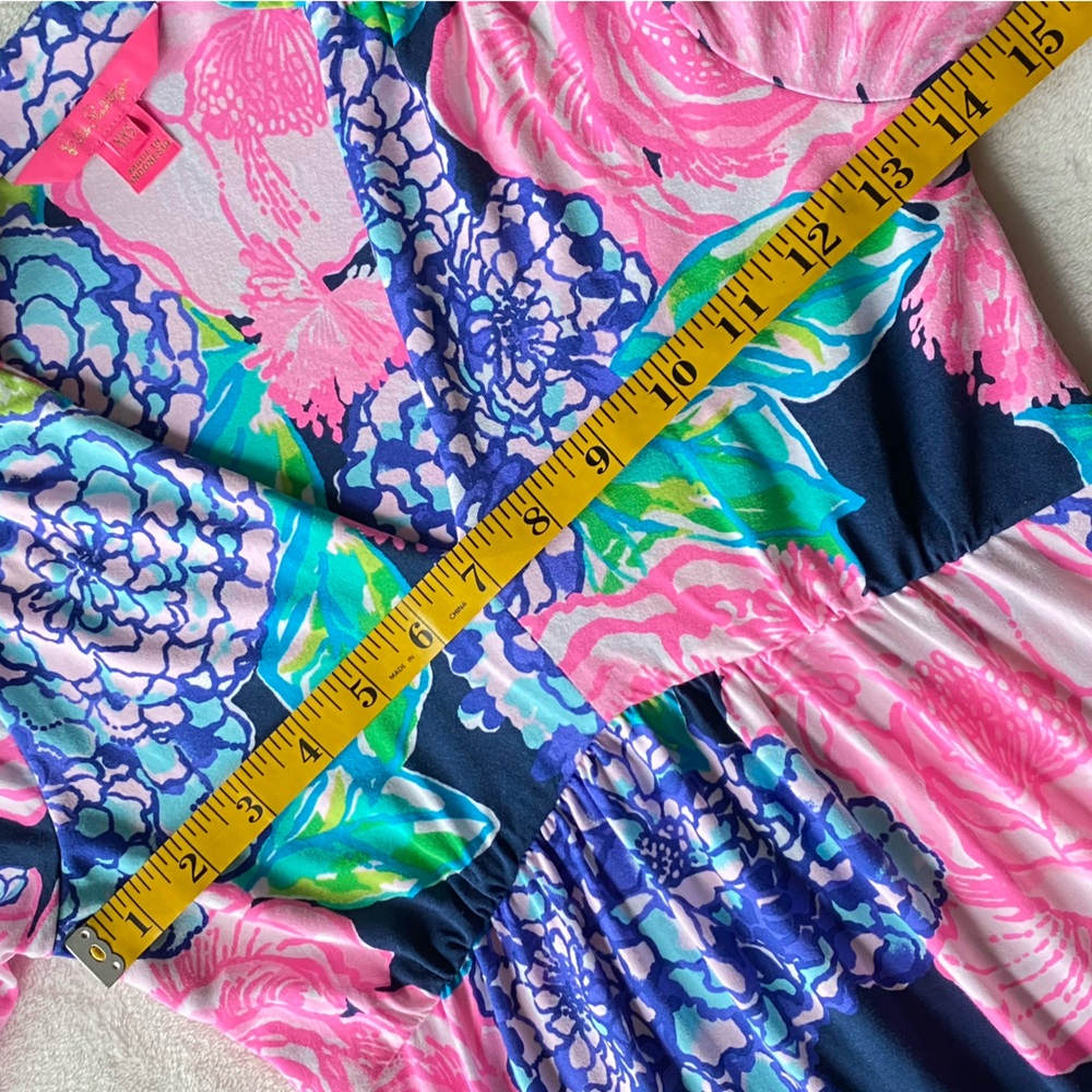 Lilly Pulitzer Martinique Tiered Maxi Dress Long Sleeve Hey Hey Bouquet XXS - Picture 14 of 16